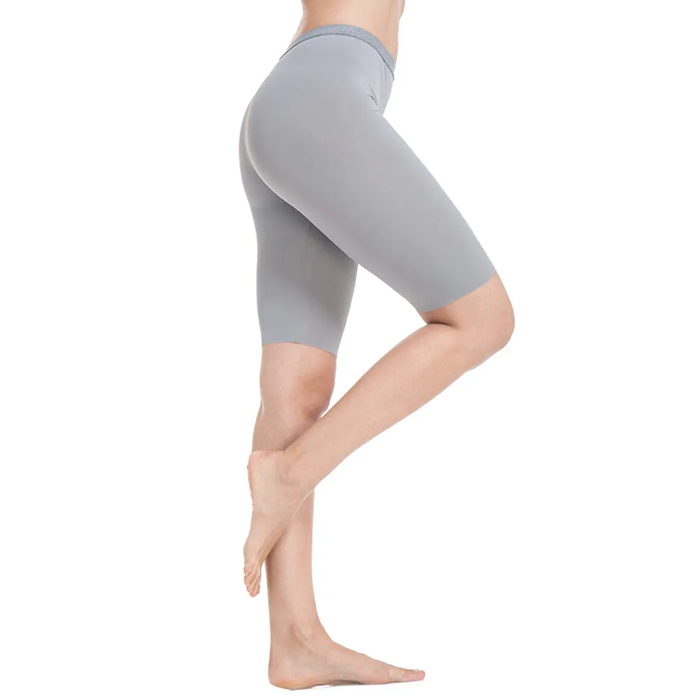 MANCYFIT Slip Shorts for Women Smooth Short Leggings Half Mid Thigh Legging Sleek Undershorts
