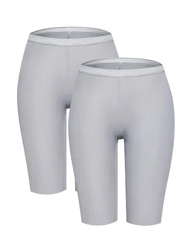 MANCYFIT Slip Shorts for Women Smooth Short Leggings Half Mid Thigh Legging Sleek Undershorts