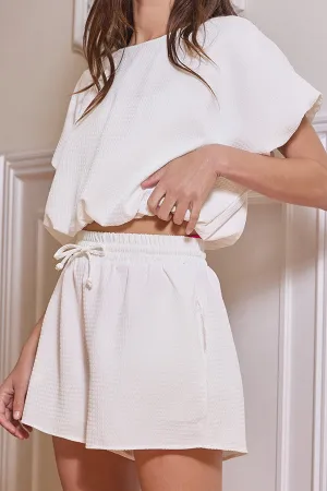 May Texture Shorts • Ivory