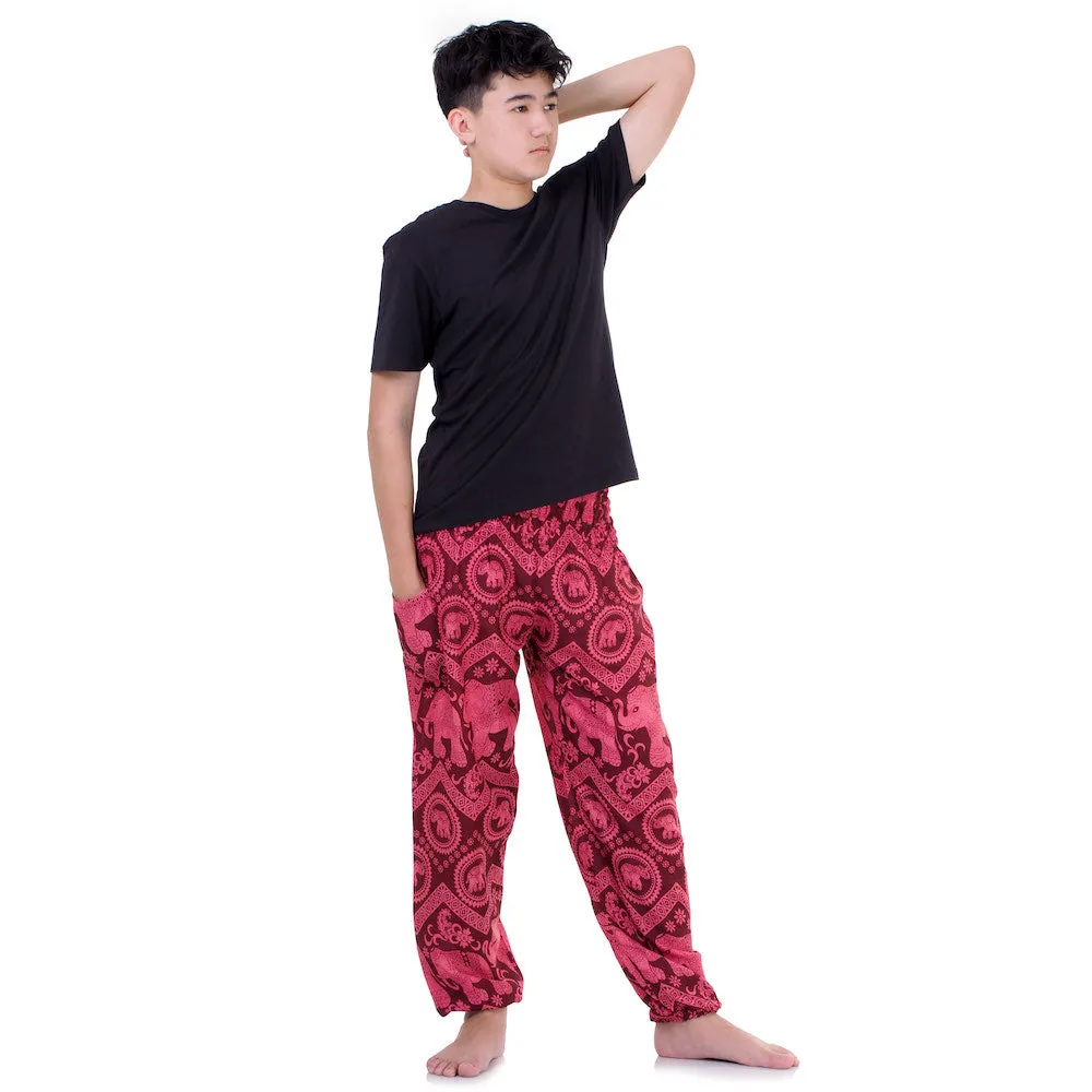 Men's Elephant Harem Pants Red Chang