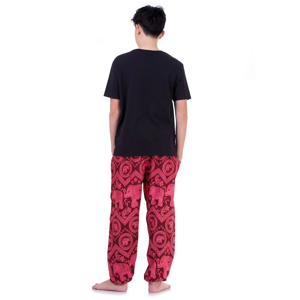 Men's Elephant Harem Pants Red Chang