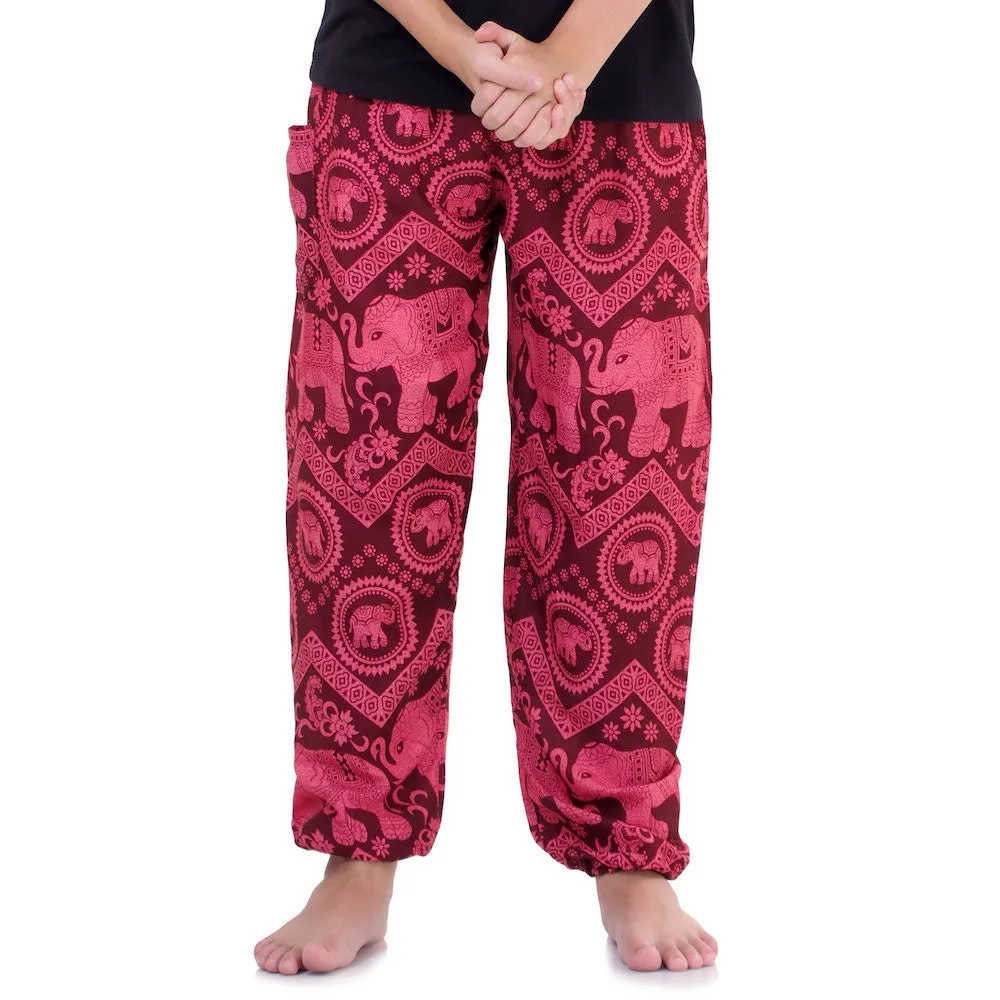 Men's Elephant Harem Pants Red Chang