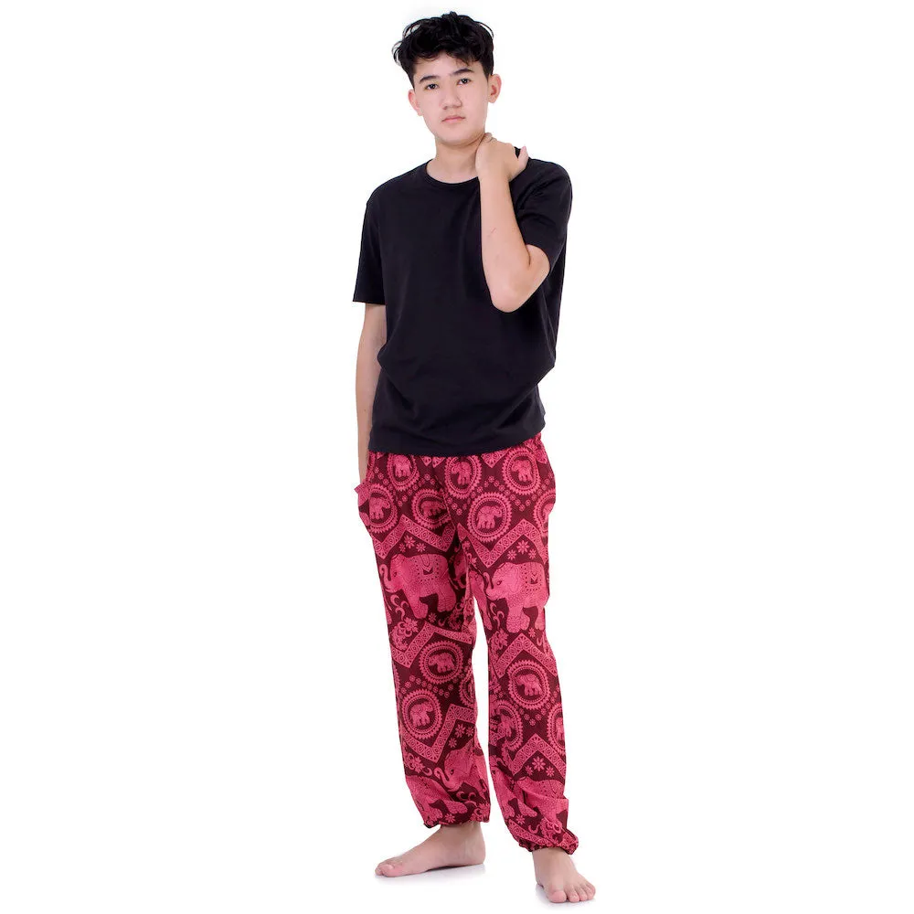 Men's Elephant Harem Pants Red Chang
