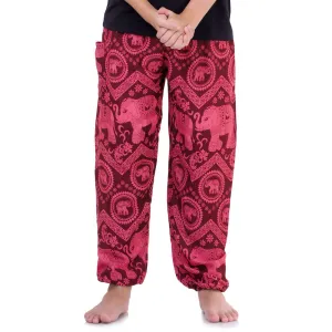 Men's Elephant Harem Pants Red Chang