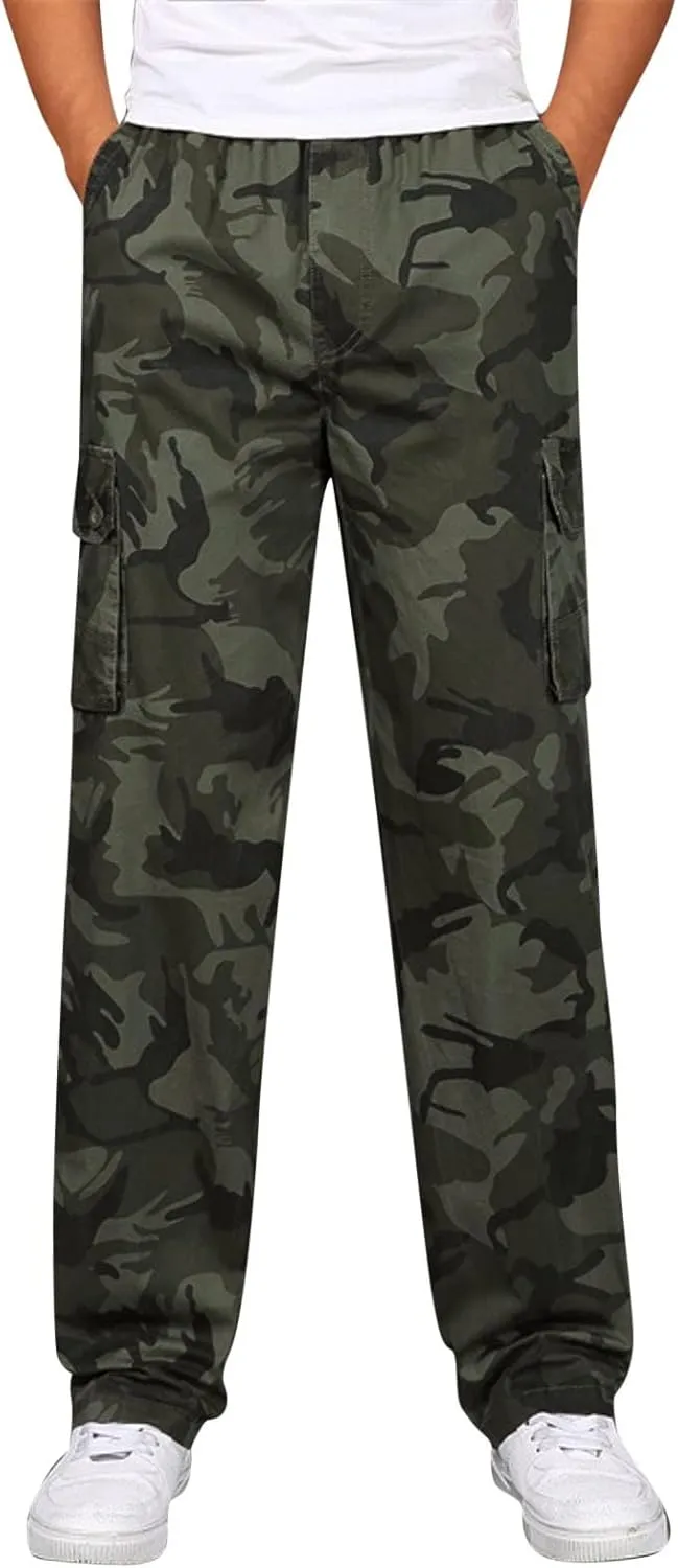 Mens Workout Cargo Sweatpants Men's Pants Sweat Pants for Men Men's Basic Active Fleece Jogger Pants Regular and Big