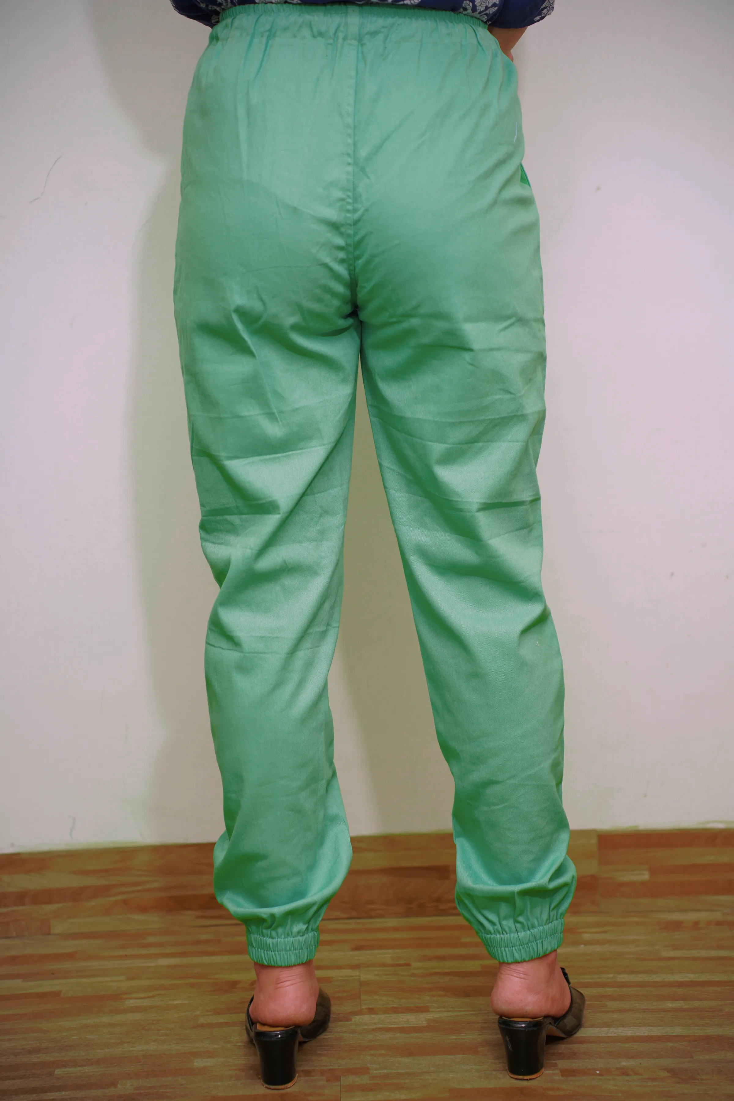 Mint Green Cotton Cargo Pants