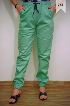 Mint Green Cotton Cargo Pants