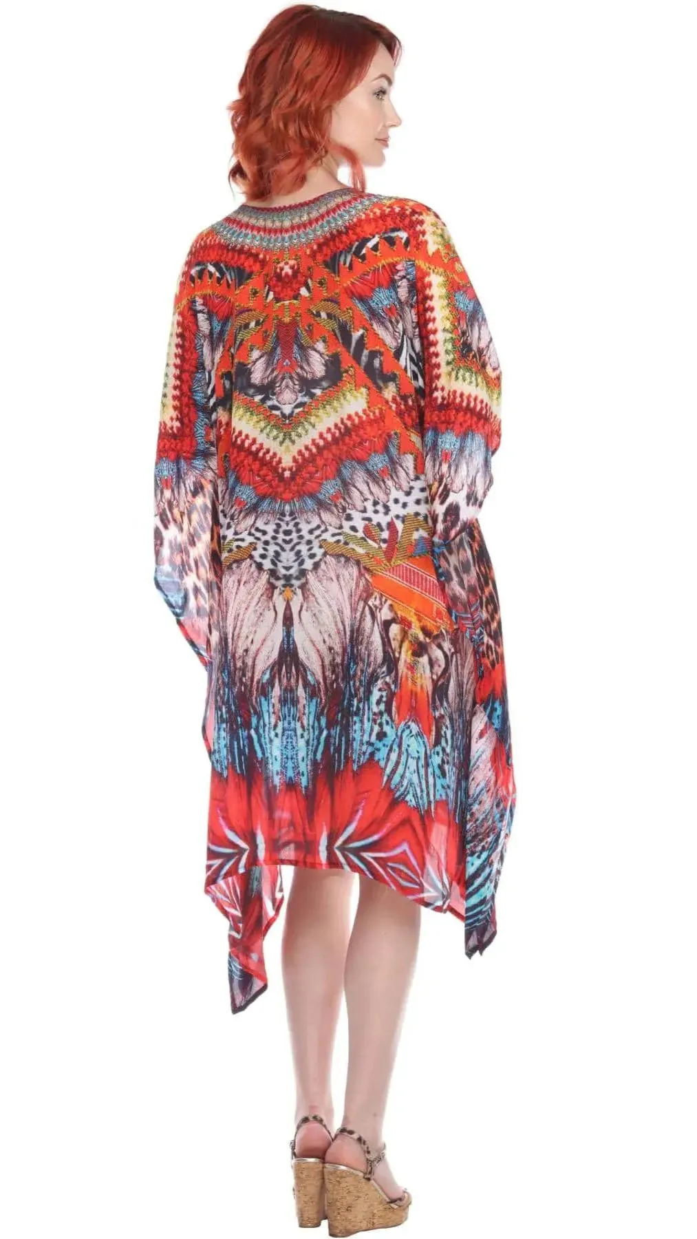 Multi-Color Trendy Vacation Beach Dress