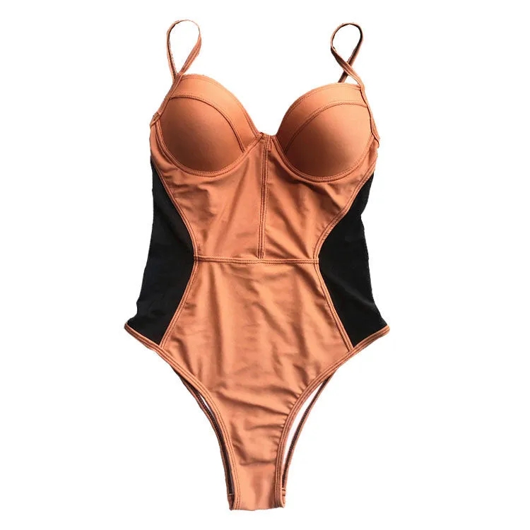 New European and American Women's Mesh Monokini Bikini Swimsuit