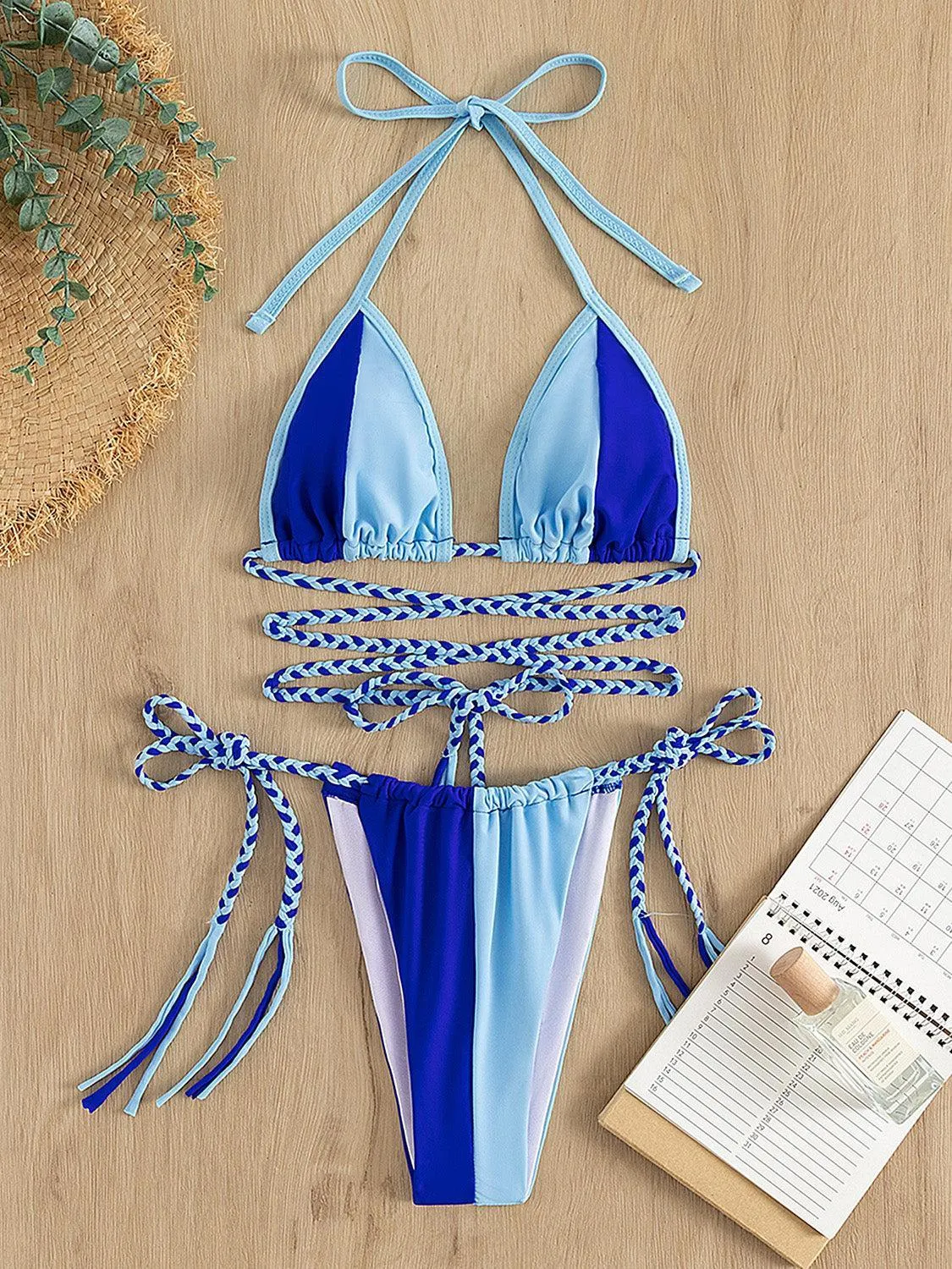 Ocean Diva Colorblock Crisscross Two Piece Swimsuit