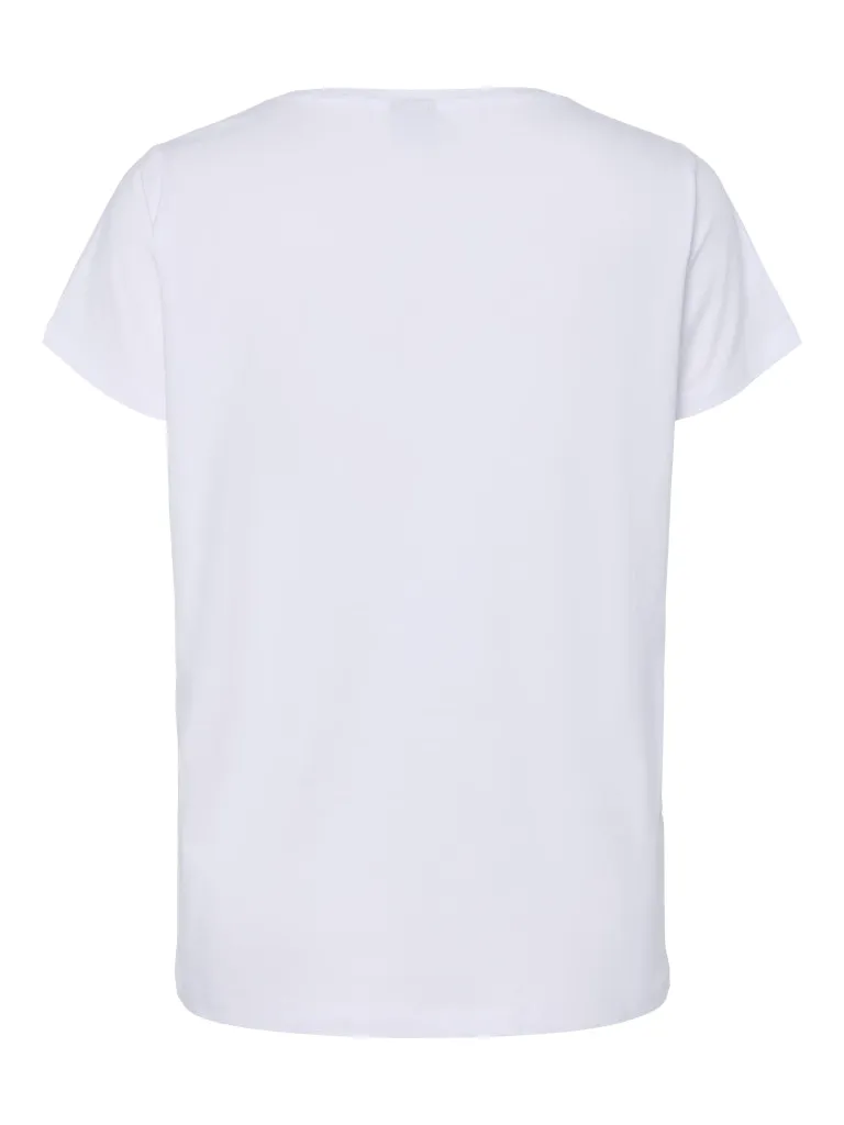 Pctilly Ss V-Neck Emb T-Shirt