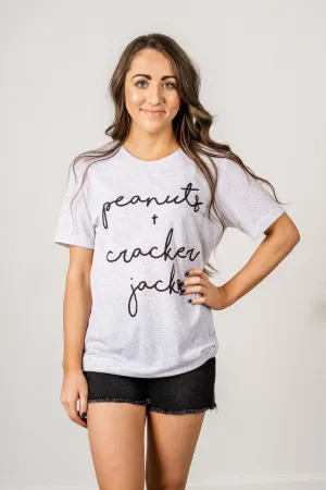 Peanuts   Cracker Jacks unisex short sleeve t-shirt white fleck