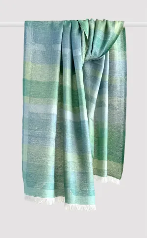 Pine Green Cotton Jacquard Stole