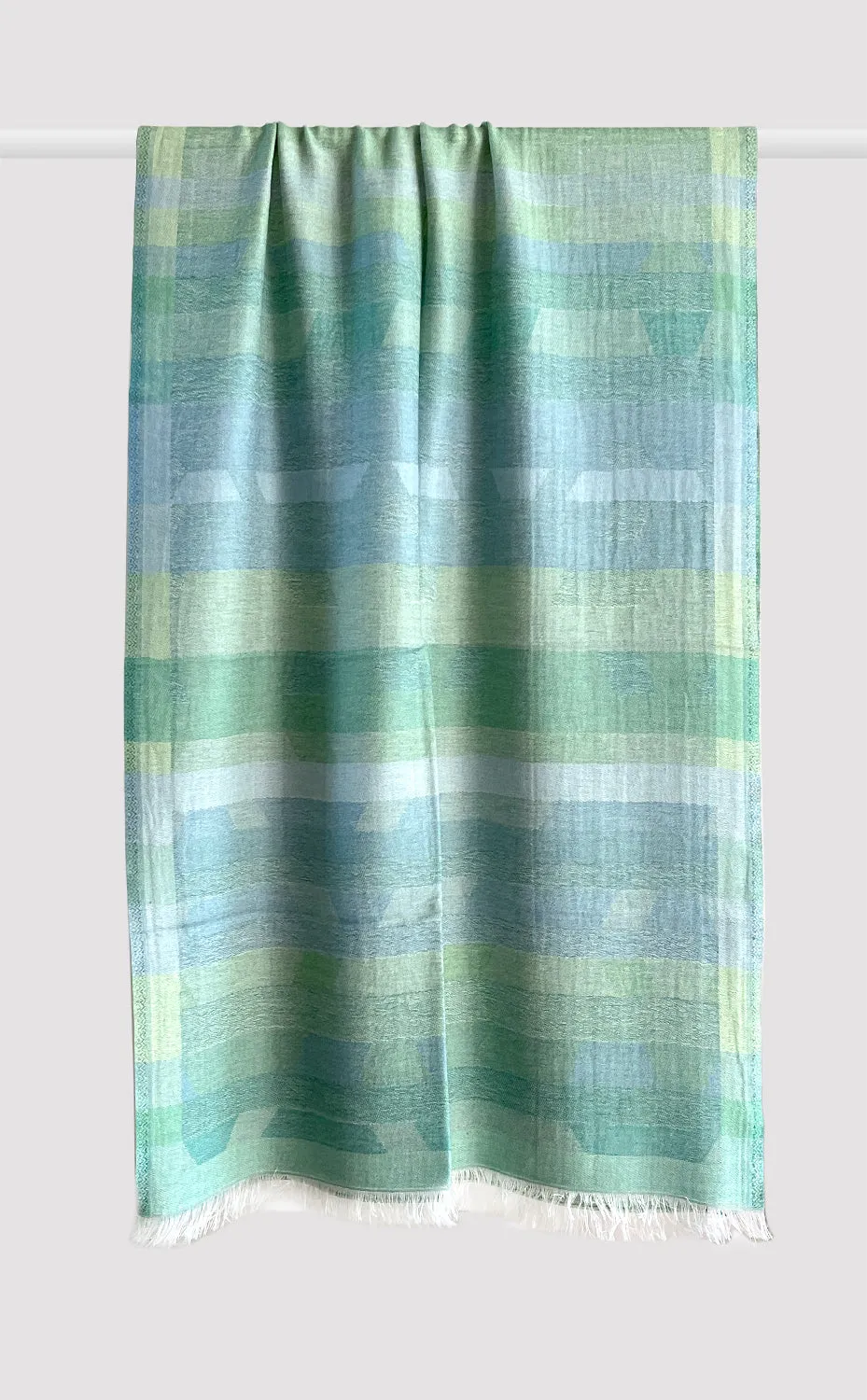 Pine Green Cotton Jacquard Stole