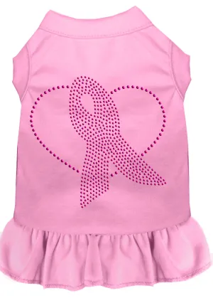 Pink Ribbon Rhinestone Dress Light Pink Sm