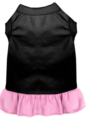 Plain Pet Dress Black With Light Pink Xs