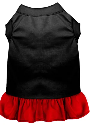 Plain Pet Dress Black With Red Xxxl