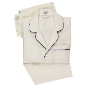 Plain Poplin Pyjamas in Cream