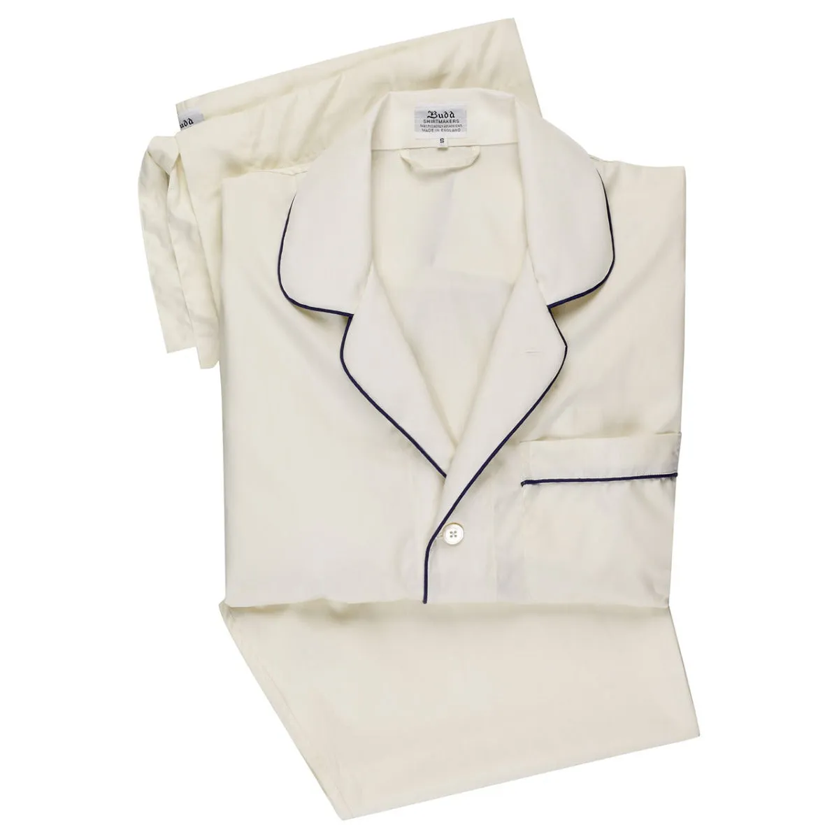 Plain Poplin Pyjamas in Cream