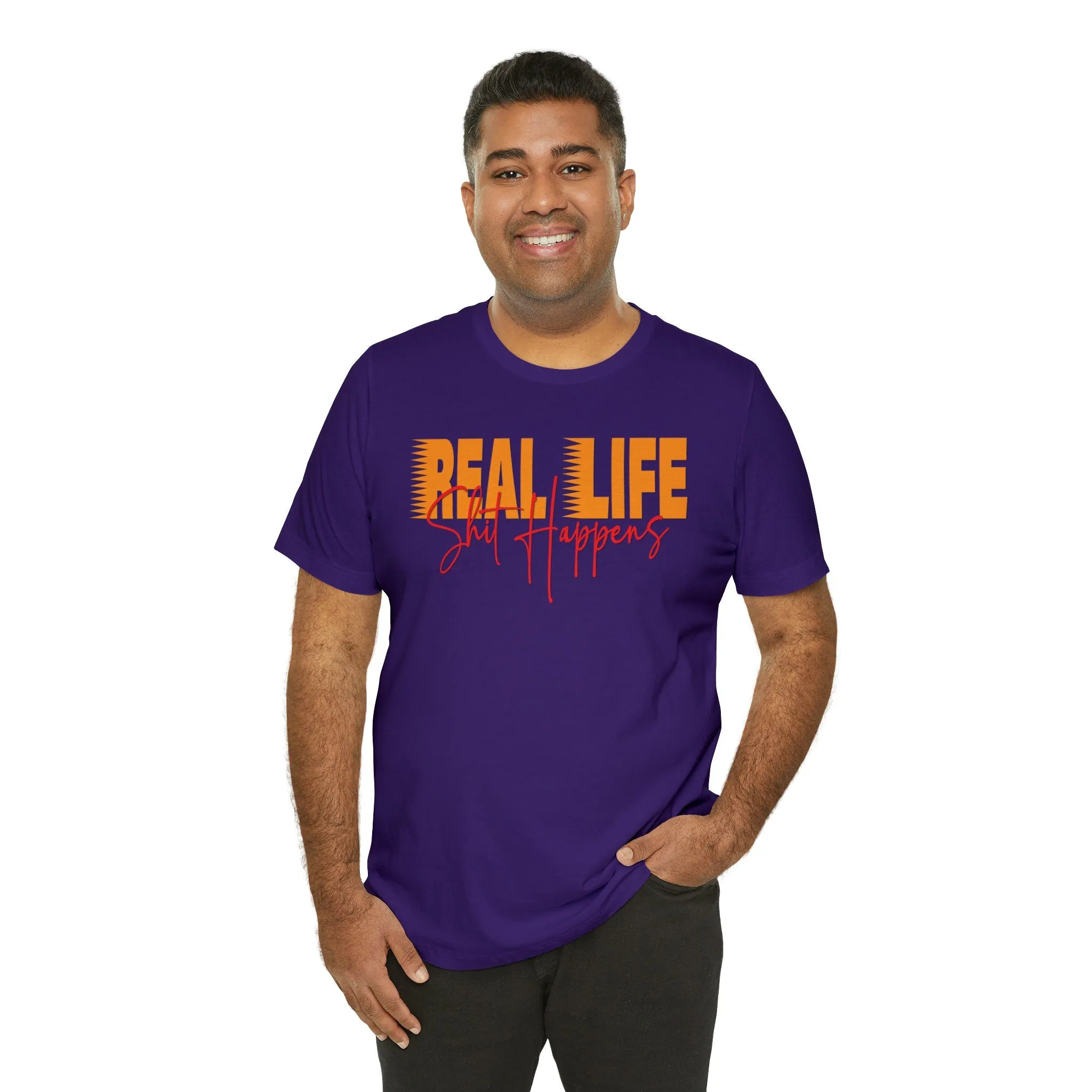 Real Life T-shirt Happens Inspirational t shirt women Trendy real life doll Colorful Lose fit dress