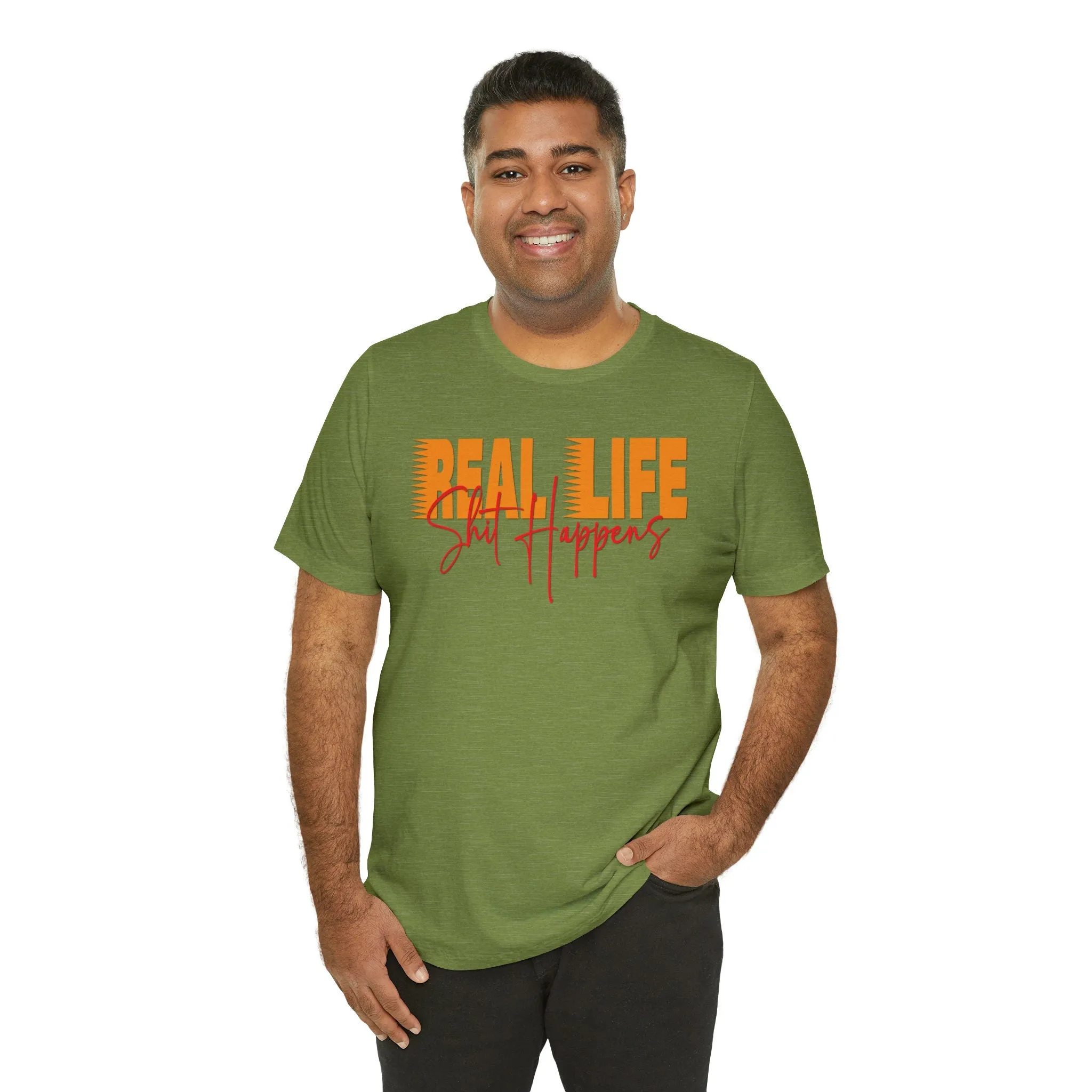 Real Life T-shirt Happens Inspirational t shirt women Trendy real life doll Colorful Lose fit dress