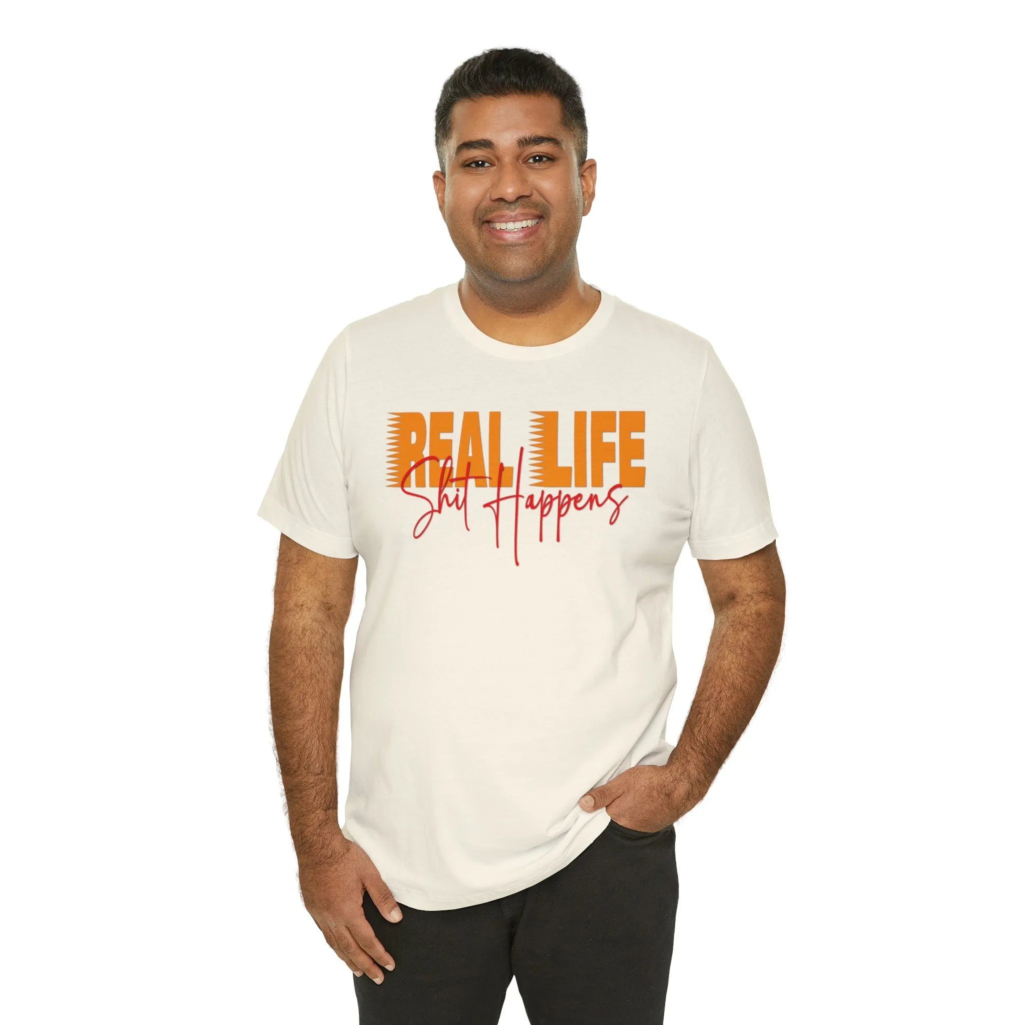 Real Life T-shirt Happens Inspirational t shirt women Trendy real life doll Colorful Lose fit dress
