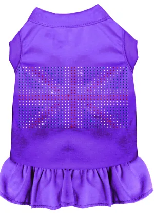 Rhinestone British Flag Dress Purple Xs