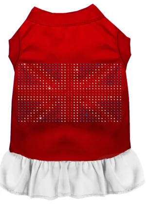 Rhinestone British Flag Dress Red With White Xs