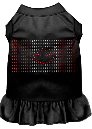 Rhinestone Canadian Flag Dress Black Xxl