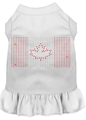 Rhinestone Canadian Flag Dress White Xxl