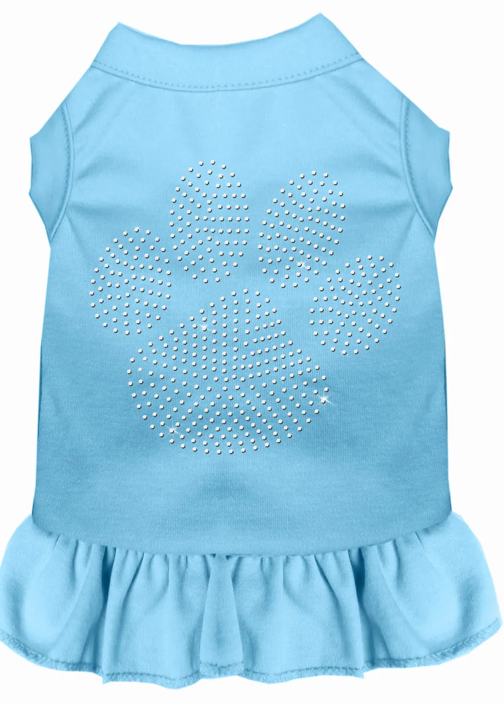 Rhinestone Clear Paw Dress Baby Blue Med