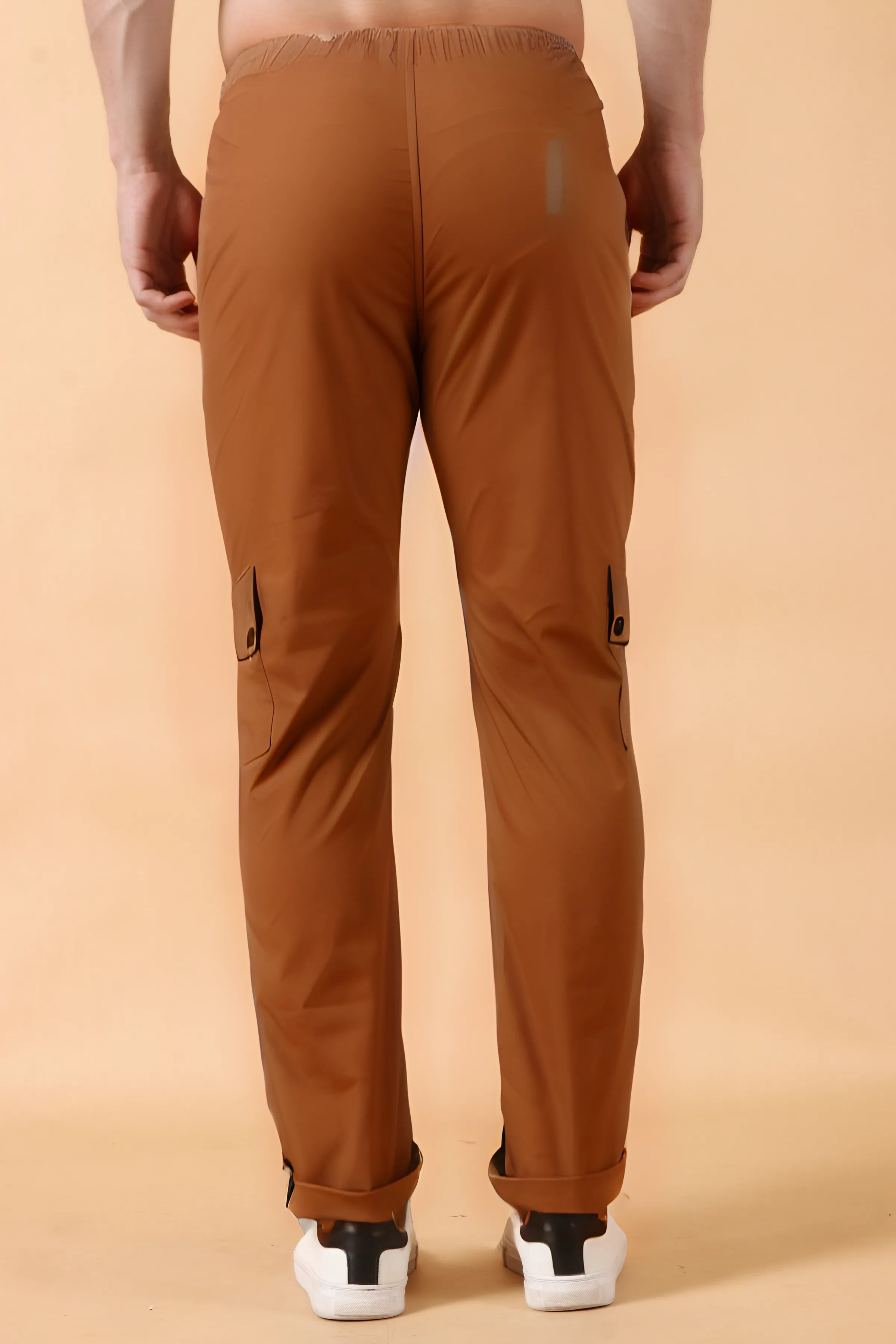 Rust Cotton Cargo Pants