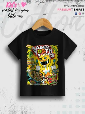 Saber Tooth Loops Printed 1 To 11 Year Kids Boys Summer Time T-Shirt In Lowest Price Only In Dhaka