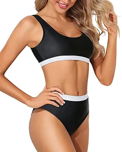 Scoop Neck Bikini Push Up closure Two Piece Swimsuit for Women