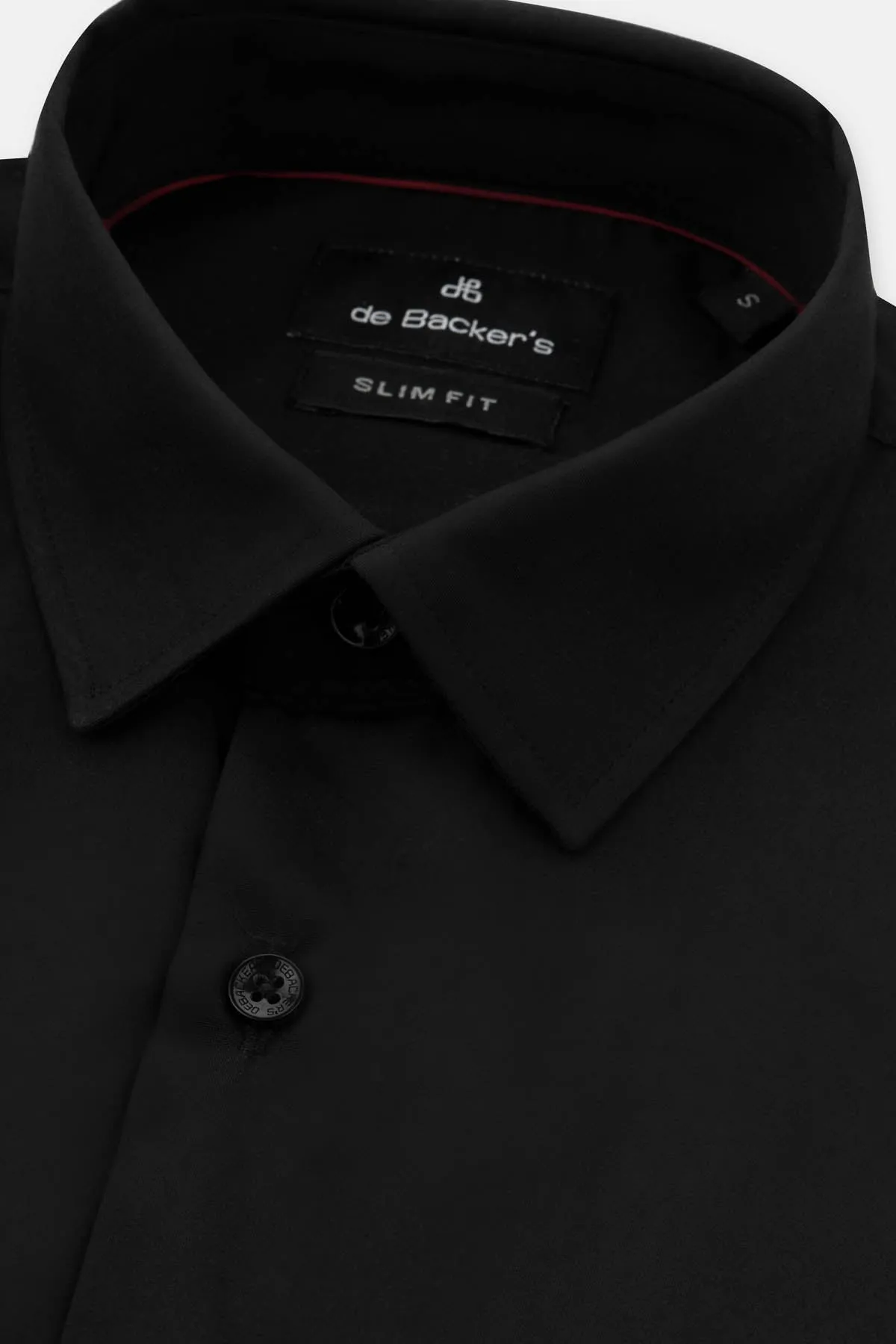 Solid Black Slim Dacron Classic Shirt