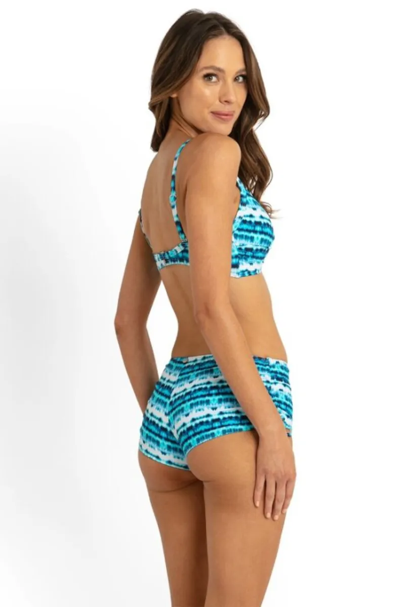 Sunseeker Jasmine Tie Side Boyleg Pant - Blue
