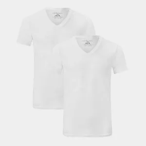 Vinn bambus slim fit T-shirt - Hvid 2 pak