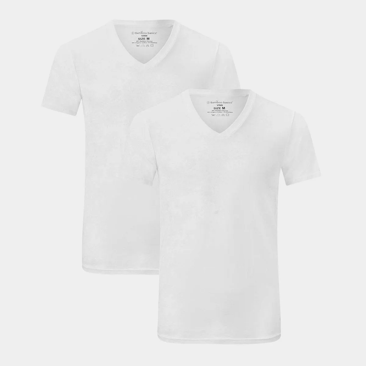 Vinn bambus slim fit T-shirt - Hvid 2 pak