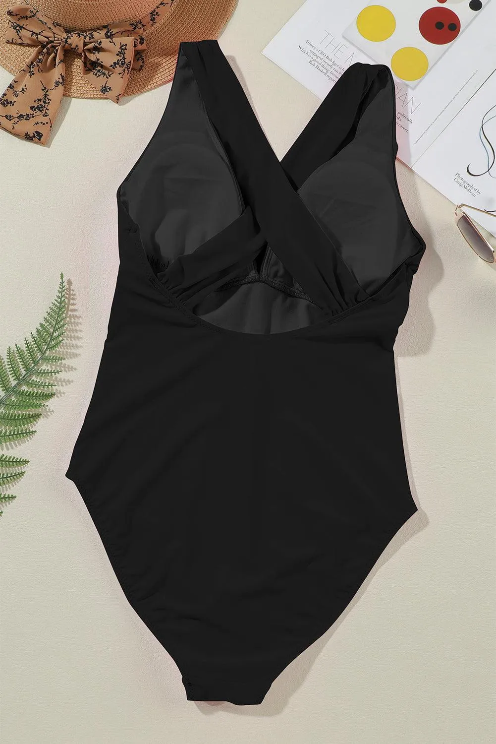Wanna Have Sun Crisscross Plunge One Piece Swimsuit