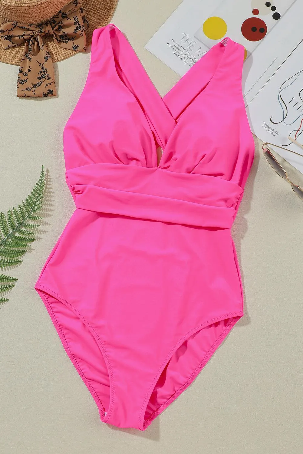 Wanna Have Sun Crisscross Plunge One Piece Swimsuit