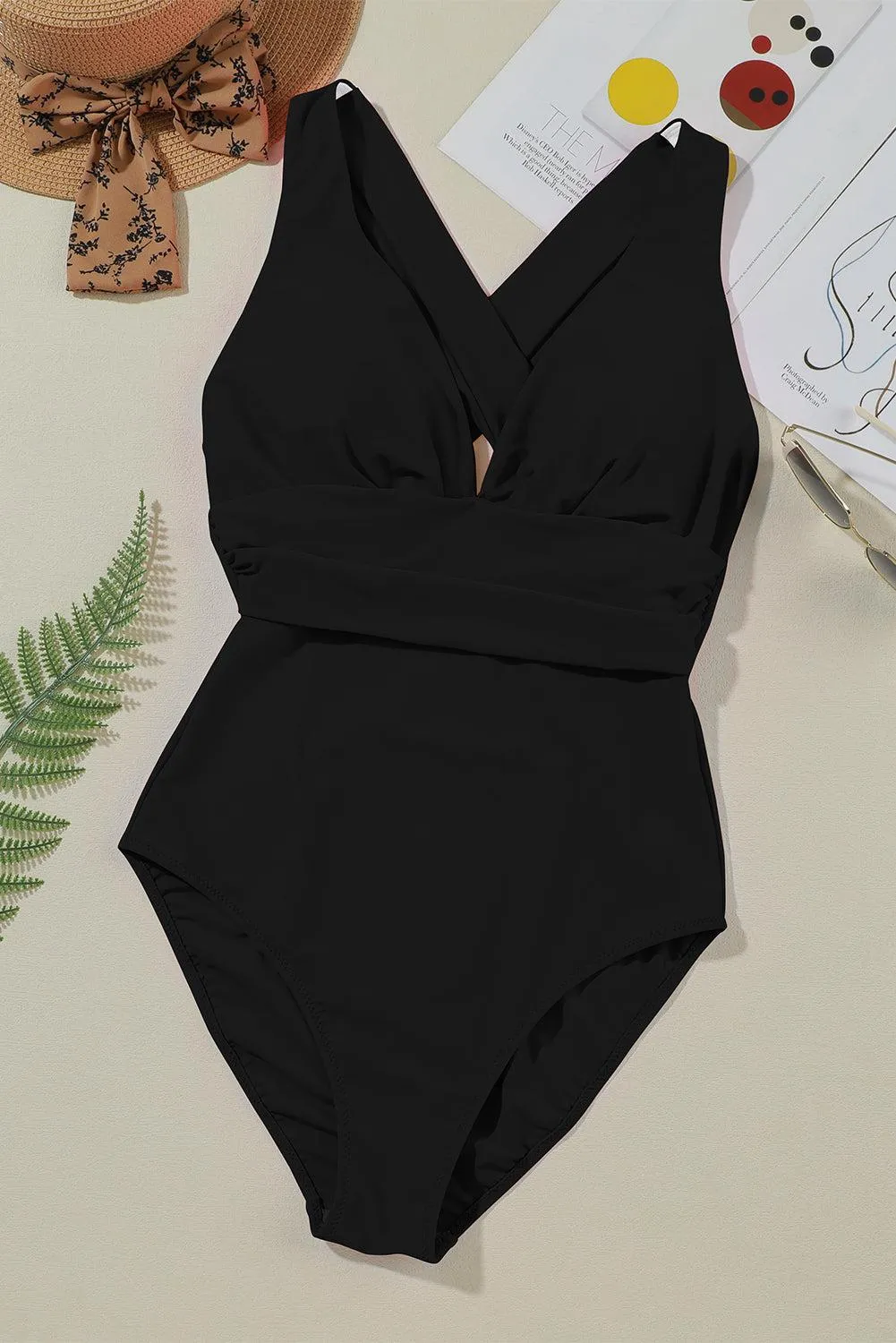 Wanna Have Sun Crisscross Plunge One Piece Swimsuit