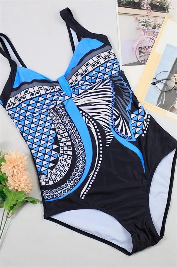 Women Push Up Plus Size One Piece Swimwear