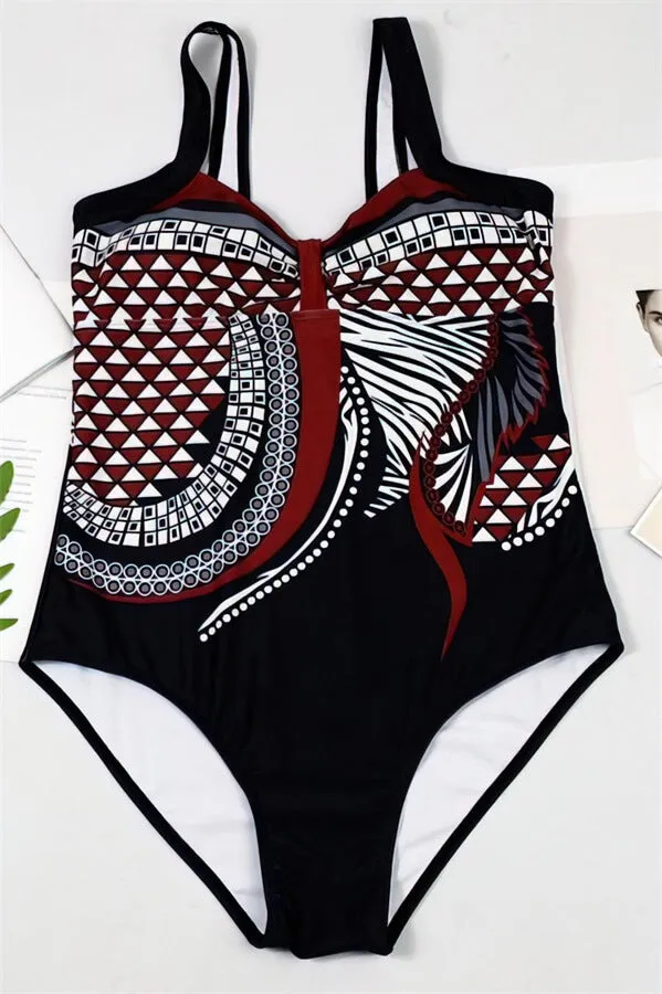 Women Push Up Plus Size One Piece Swimwear