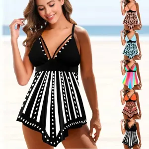Women's Stylish Tankini Set - Trendy Print, Flattering Fit