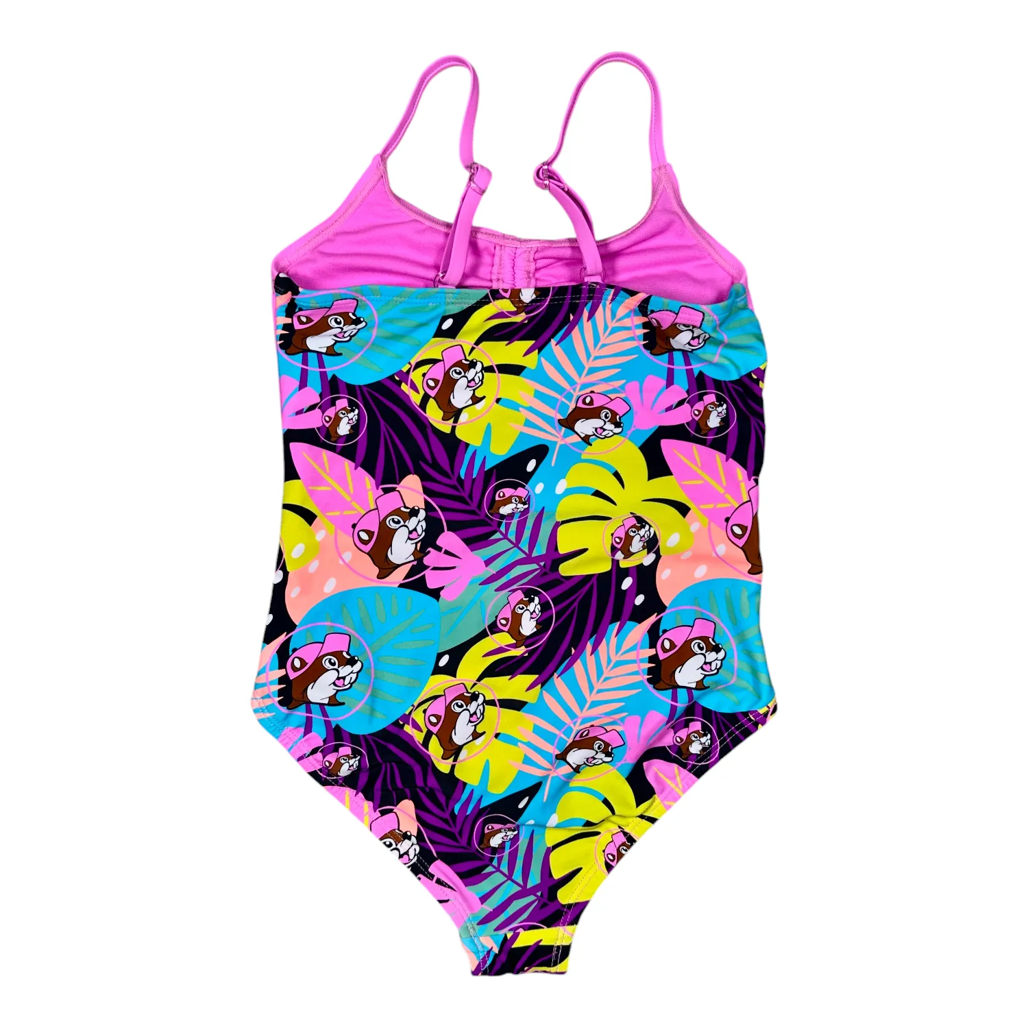 Youth Girls One-Piece Cutout Swimsuit – Tropical